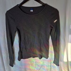 Old Navy Dark Gray Ribbed Long Sleeve Tee